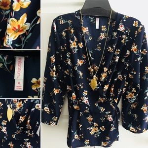 Flower Wrap Style Top